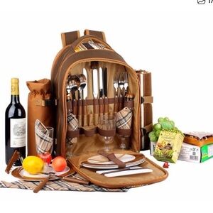 Picnic Backpack Bag Apollo Walker Cooler CompartmentWine Bag&Blanket 45x53 NWOT